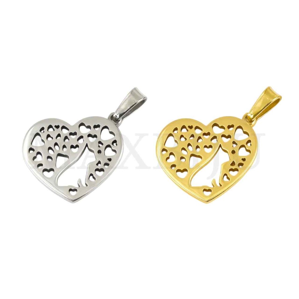 Stainless Steel Heart Pendant 20x19mm