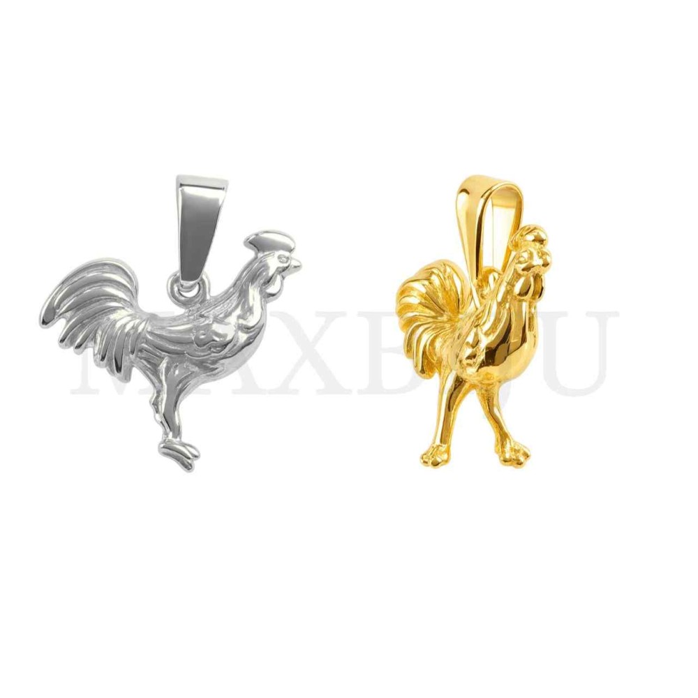 Stainless Steel Rooster Pendant 21x19mm