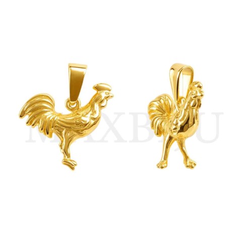 Stainless Steel Rooster Pendant 21x19mm