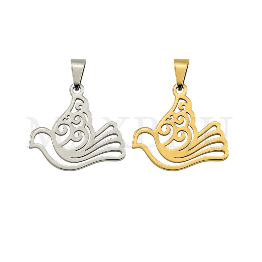 Stainless Steel Dove Pendant 22x23mm