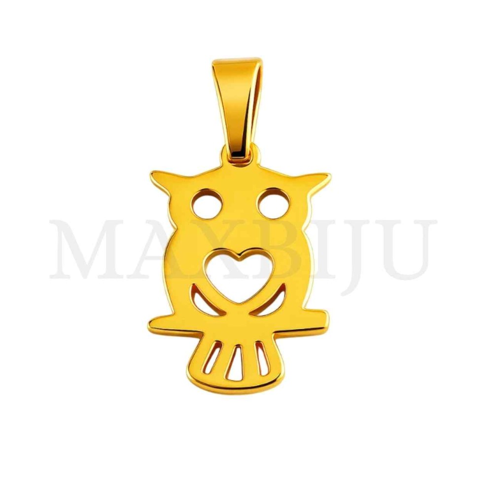 Stainless Steel Owl Pendant 13x18mm