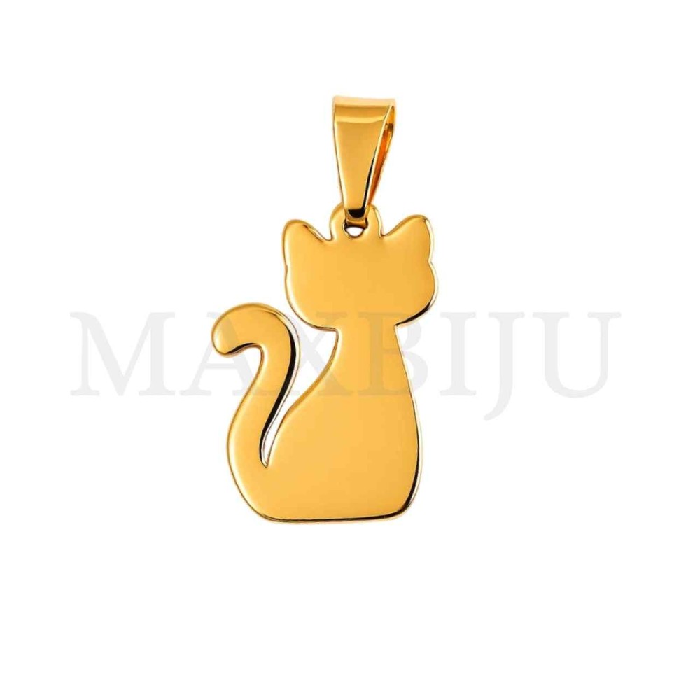 Stainless Steel Cat Pendant 15x21mm