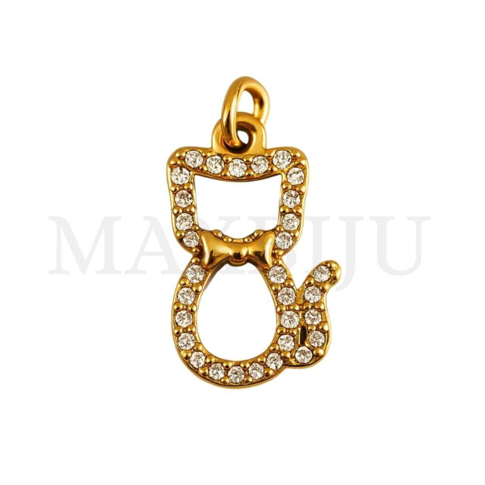 Stainless Steel Cat Pendant 9x16mm