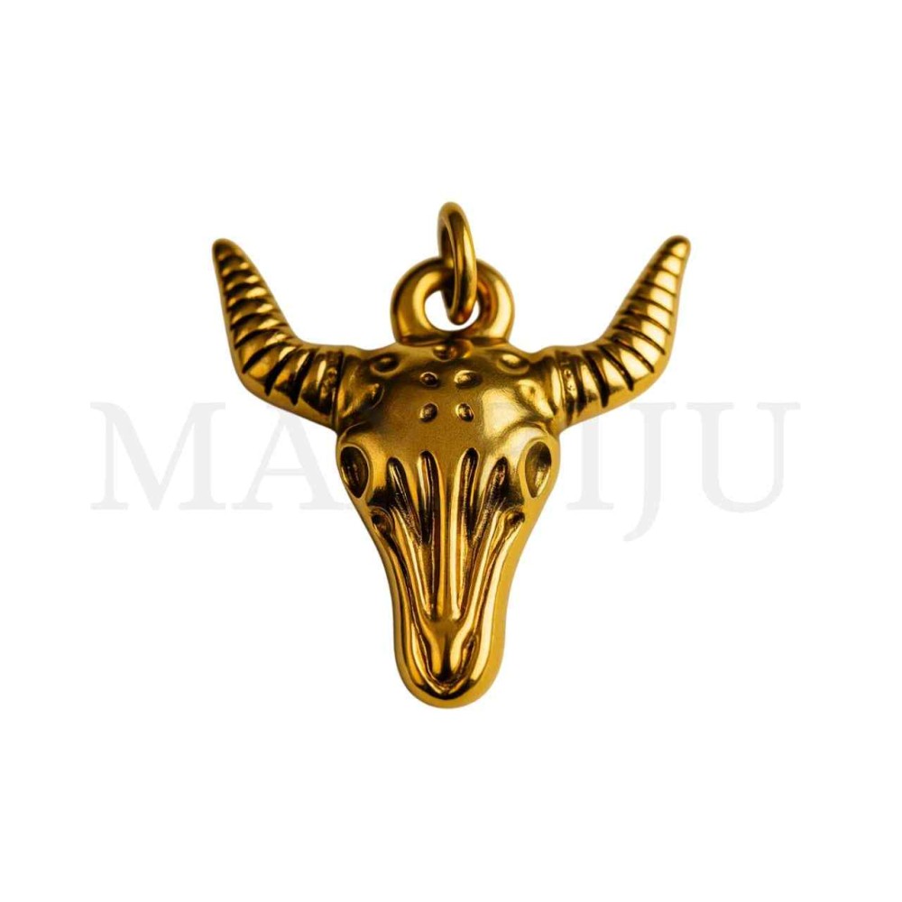 Stainless Steel Bull Pendant 14x15mm