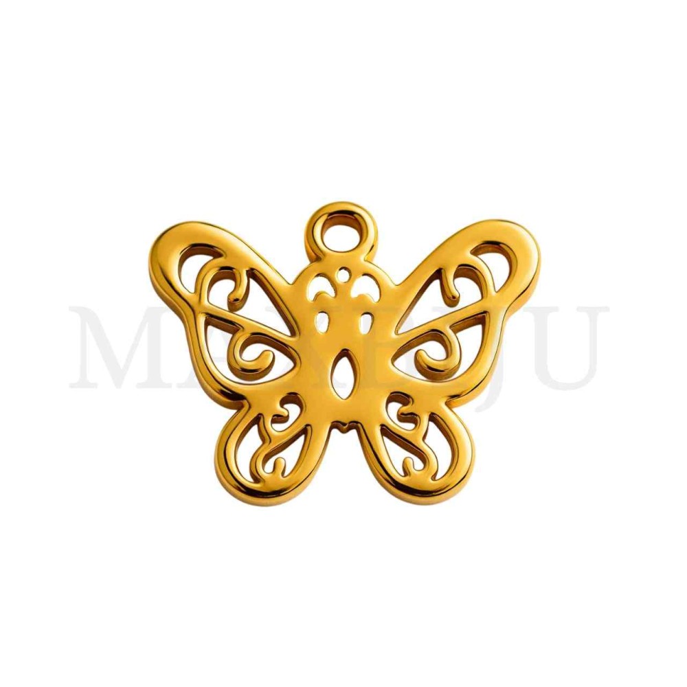 Stainless Steel Butterfly Pendant 15x12mm