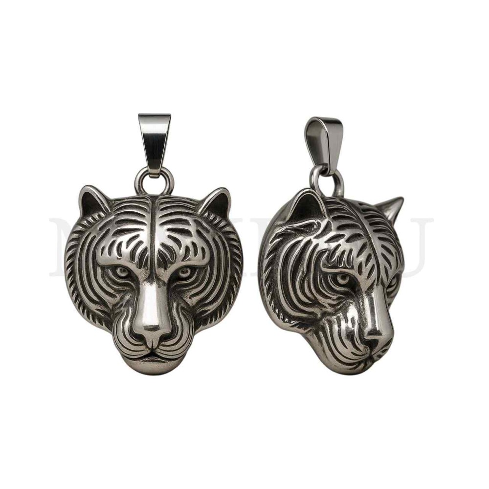 Stainless Steel Tiger Pendant 35x40mm