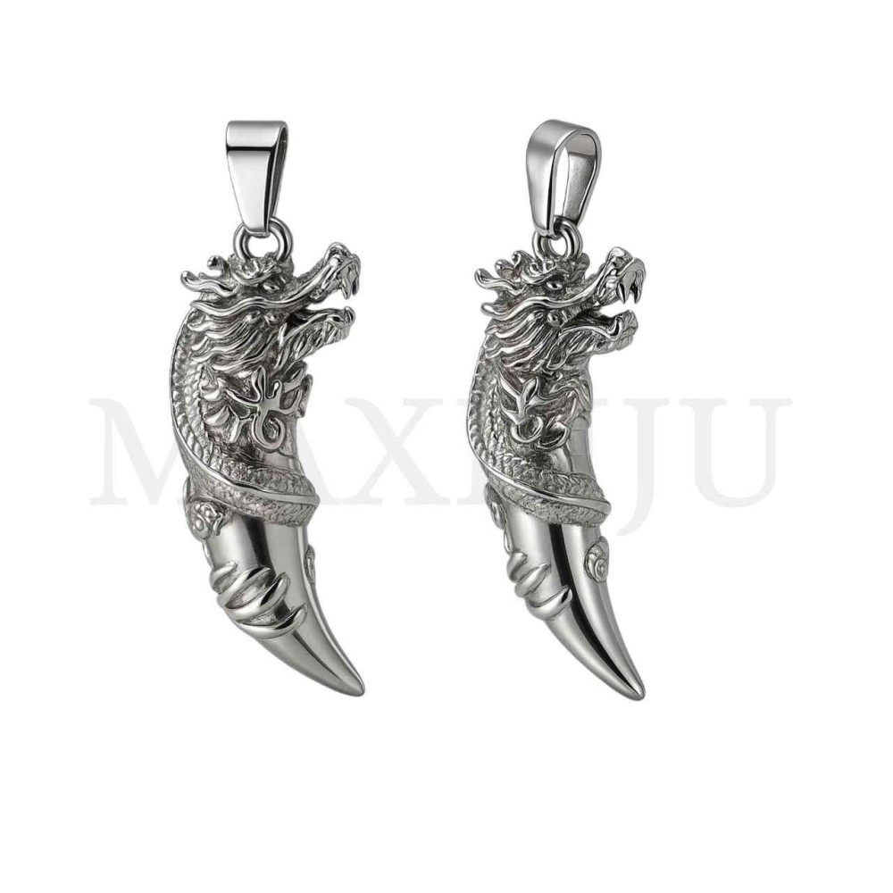 Stainless Steel Dragon Pendant 20x55mm