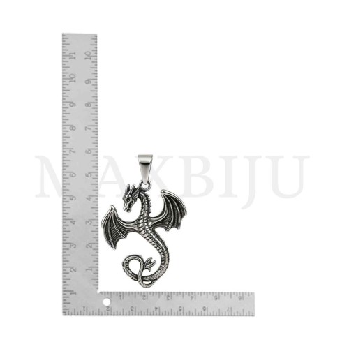 Stainless Steel Dragon Pendant 39x54mm