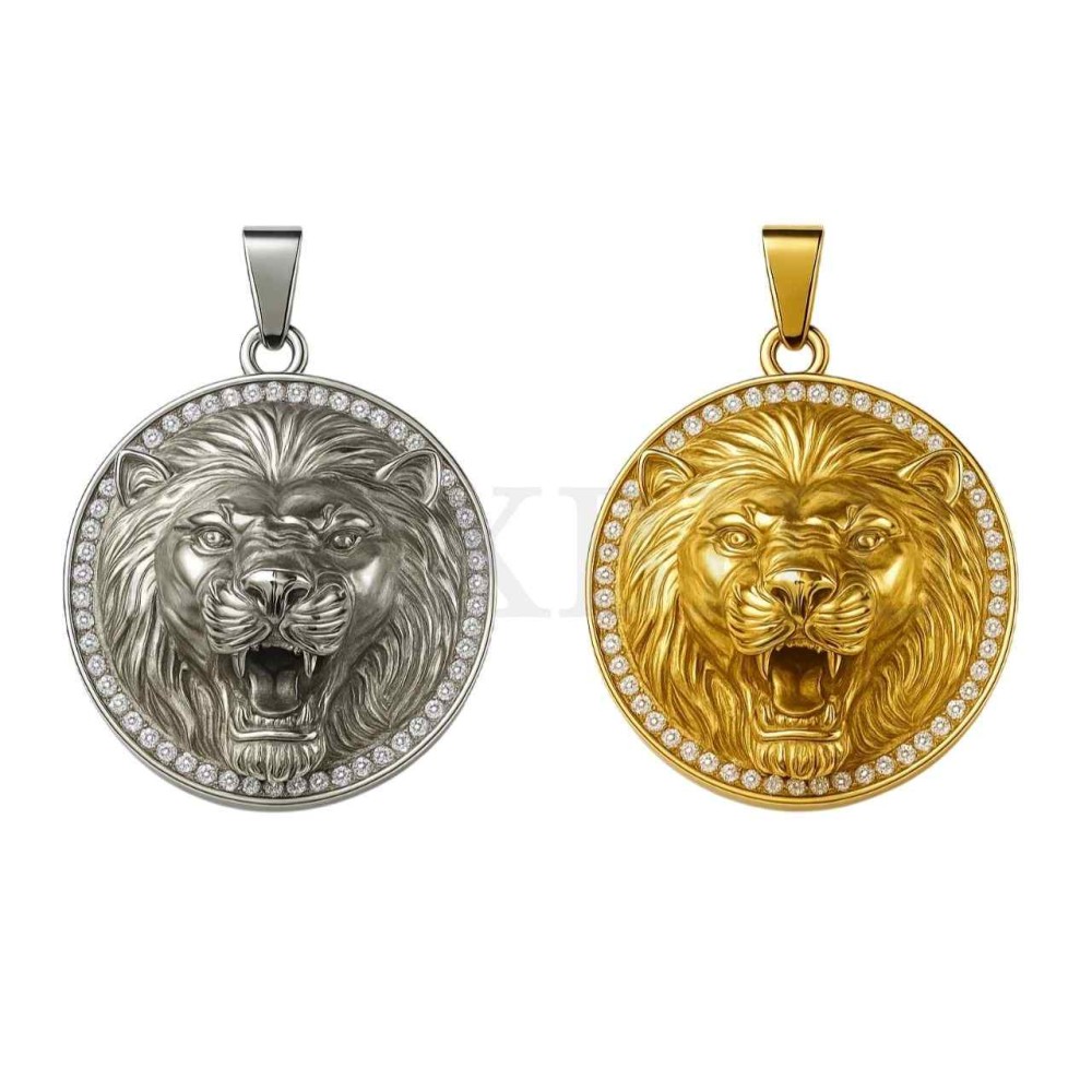 Stainless Steel Lion Pendant 47x53mm
