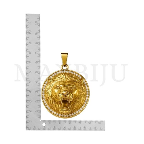 Stainless Steel Lion Pendant 47x53mm