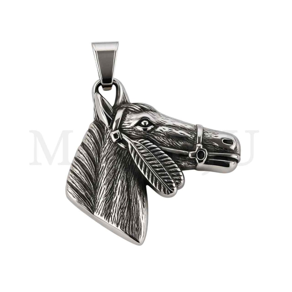 Stainless Steel Horse Pendant 41x39mm