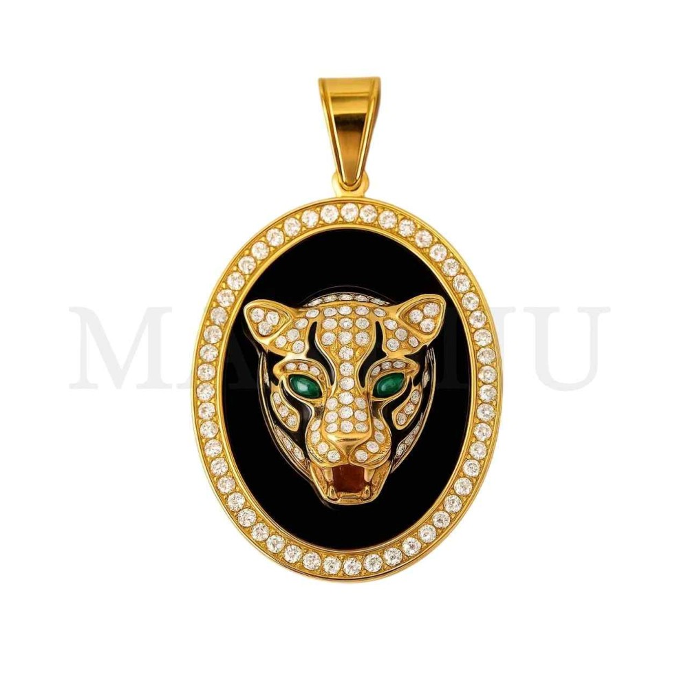 Stainless Steel Tiger Pendant 40x53mm