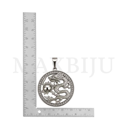 Stainless Steel Dragon Pendant 44mm