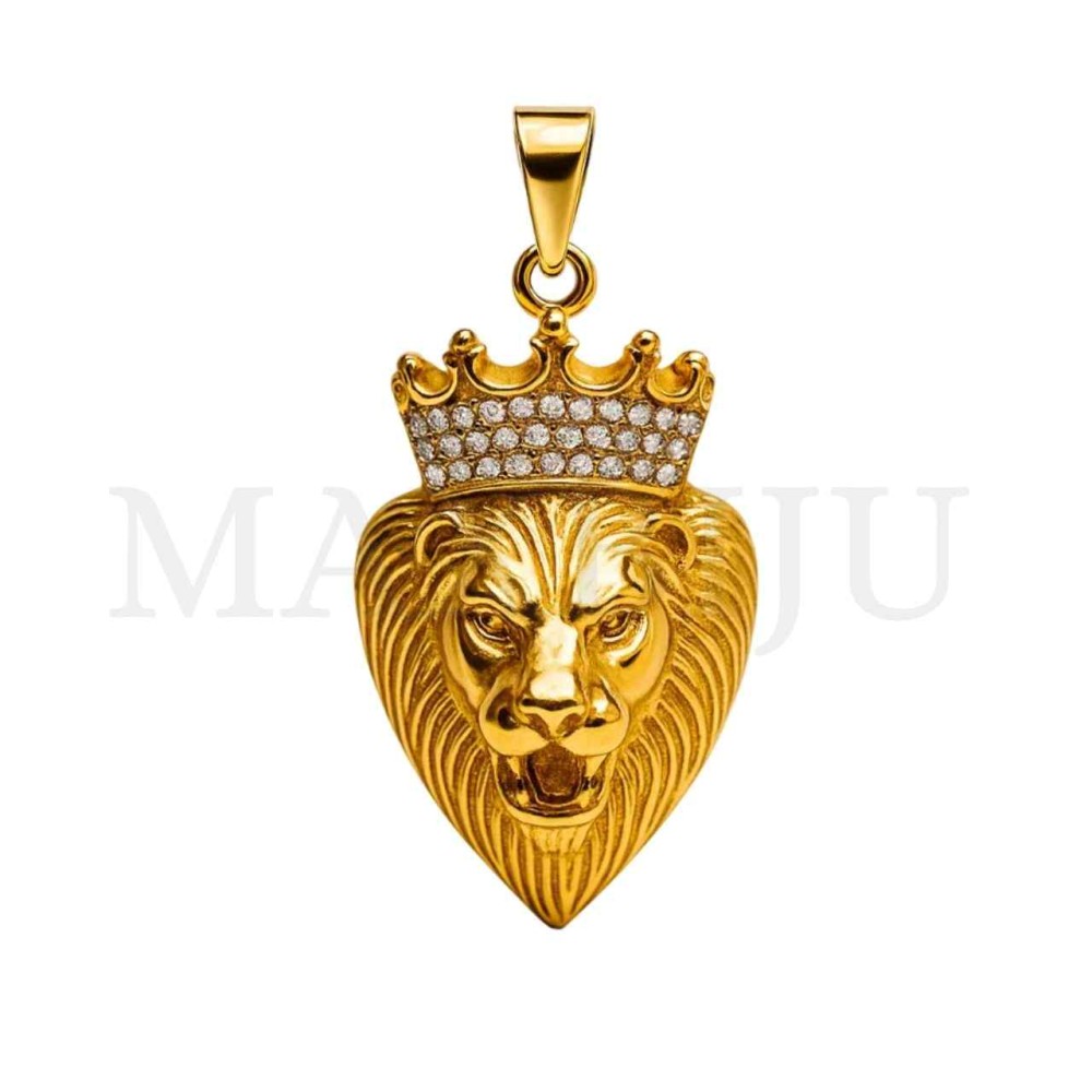 Stainless Steel Lion Pendant 28x50mm