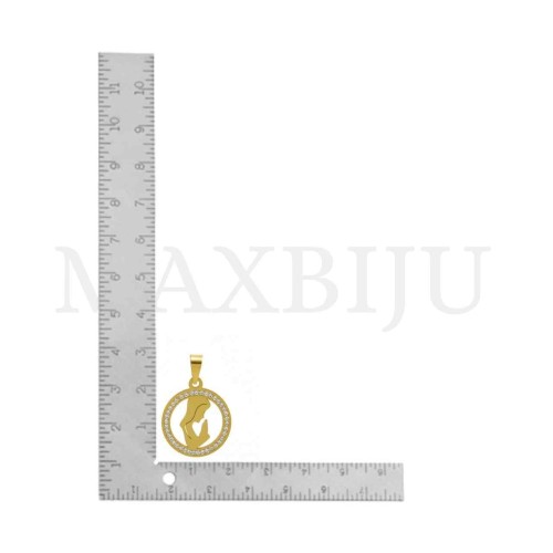 Stainless Steel Pendant with Stones - Mom (20mm)