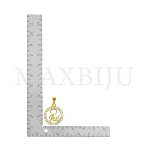 Stainless Steel Pendant with Stones - Avó (20mm)