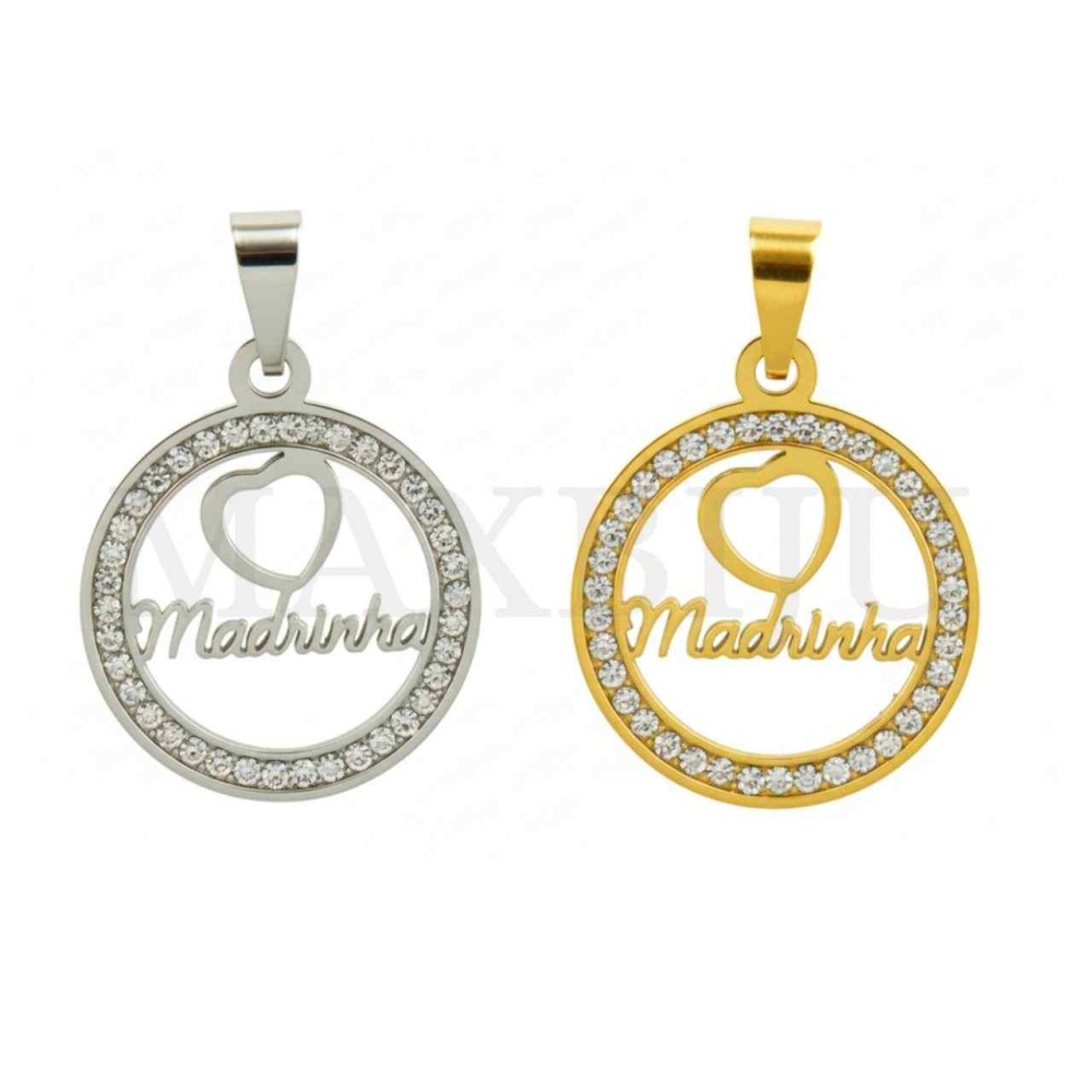 Stainless Steel Pendant with Stones - Madrinha (20mm)