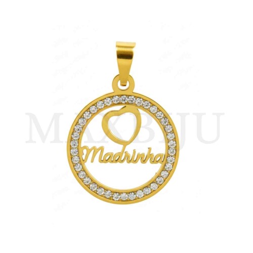 Stainless Steel Pendant with Stones - Madrinha (20mm)