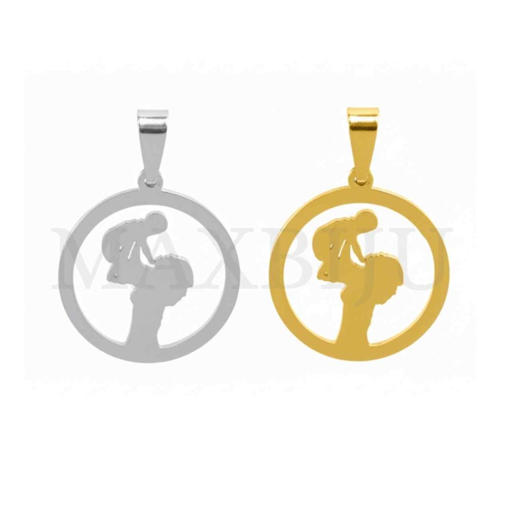 Stainless Steel Pendant - Mom and Child (20mm)