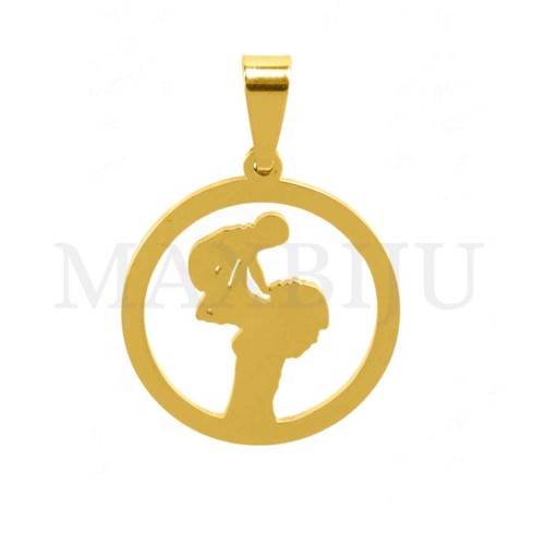 Stainless Steel Pendant - Mom and Child (20mm)