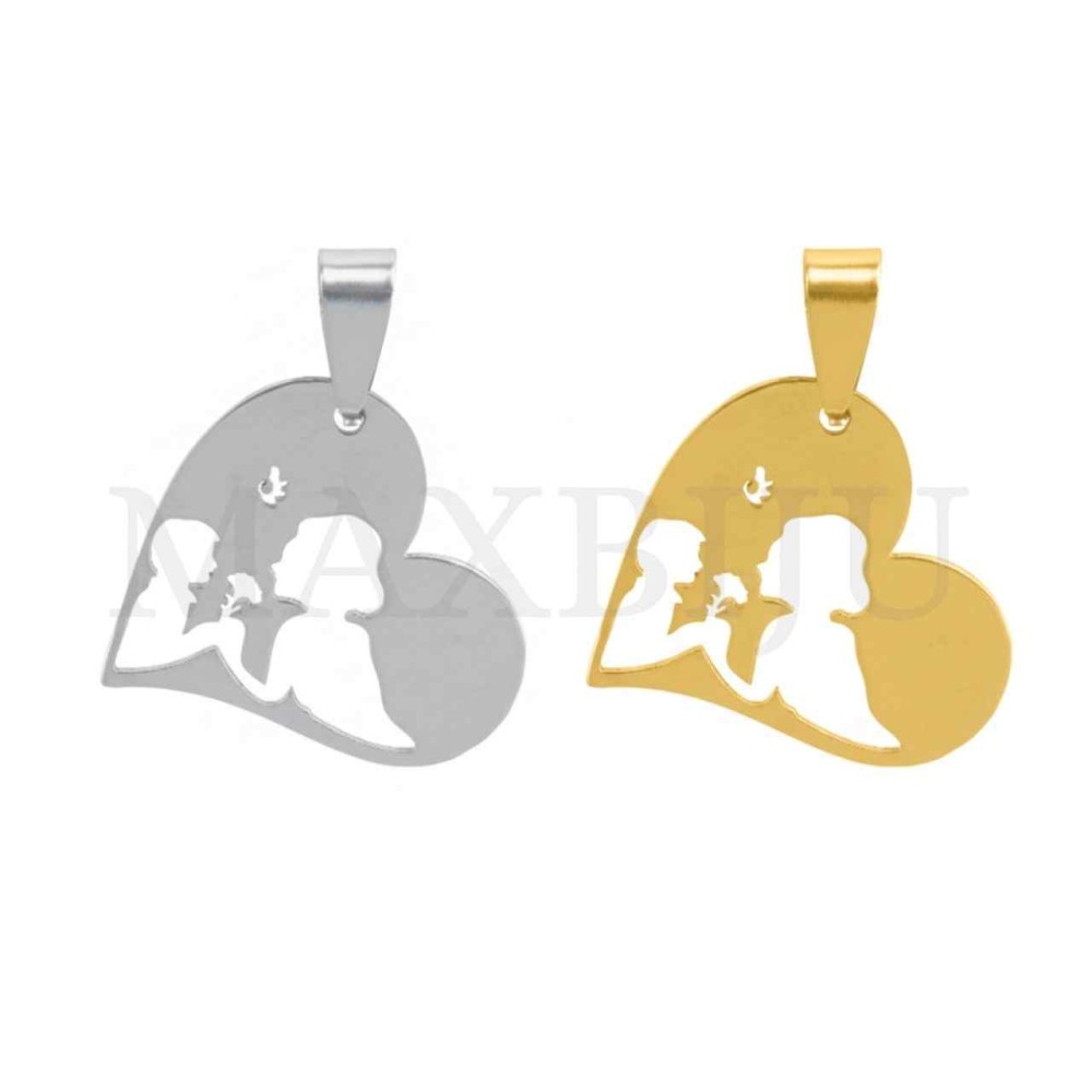 Stainless Steel Pendant - Mom and Child 25x22mm