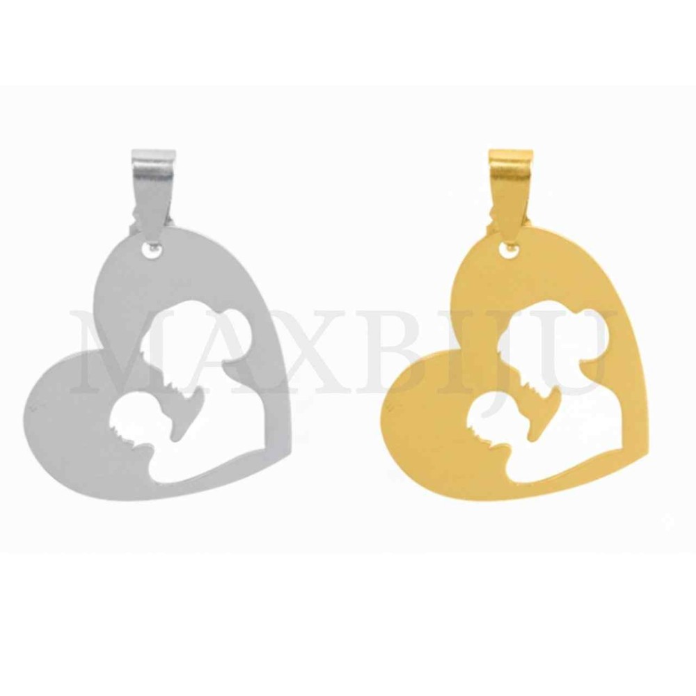 Stainless Steel Pendant - Mom and Child 27x30mm