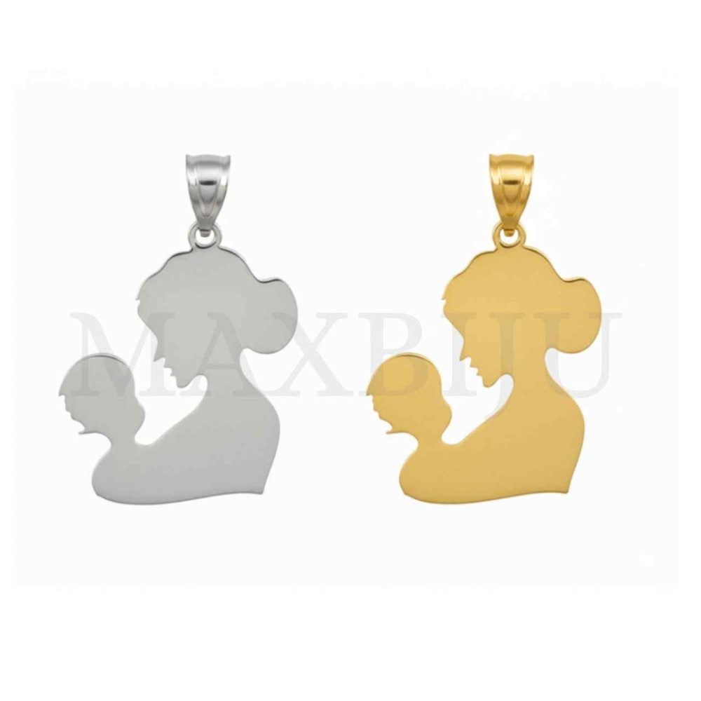 Stainless Steel Pendant - Mom and Child 17x18mm