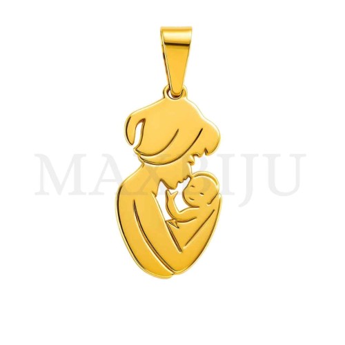 Stainless Steel Pendant - Mom and Child 13x24mm