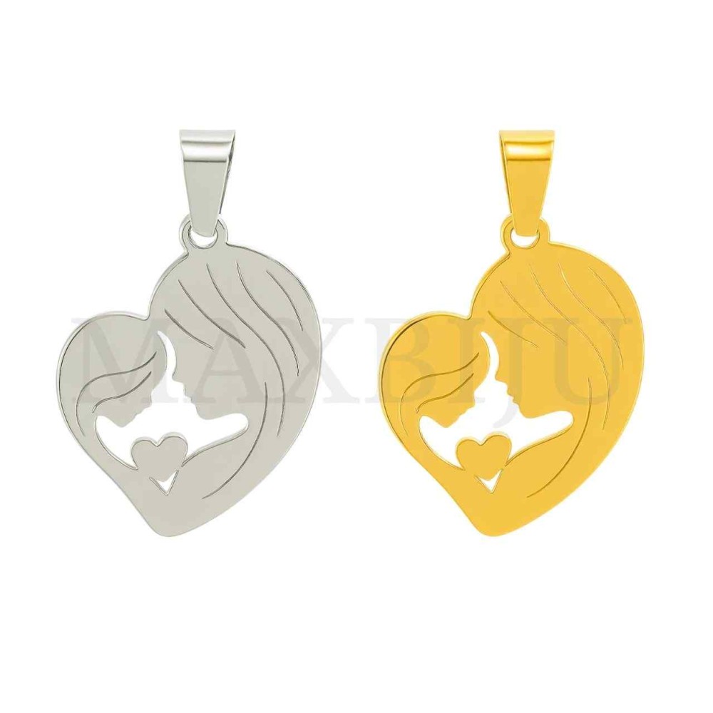 Stainless Steel Pendant - Mom and Child 22x28mm