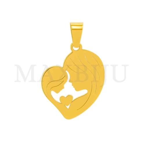 Stainless Steel Pendant - Mom and Child 22x28mm