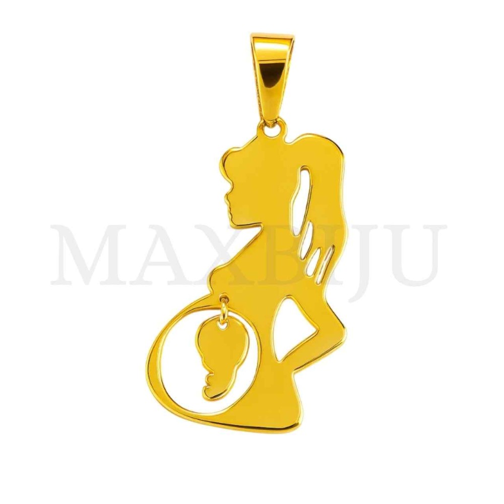 Stainless Steel Pendant - Mom and Child 25x45mm