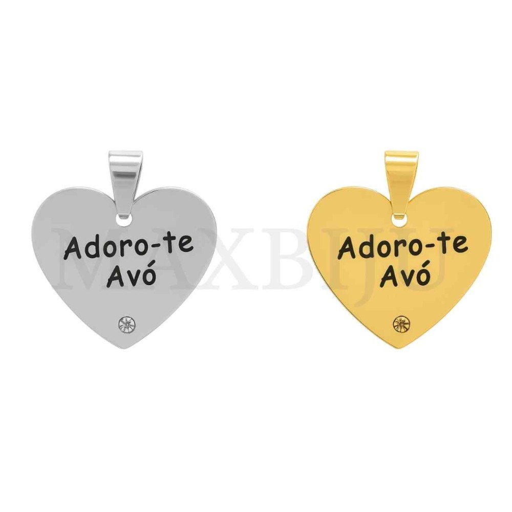 Stainless Steel Pendant with a Stone- Adoro-te Avó 20x18mm