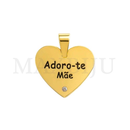 Stainless Steel Pendant - Adoro-te Mãe 20x18mm