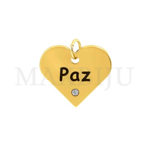 Stainless Steel Pendant with a Stone - Paz 19x17mm