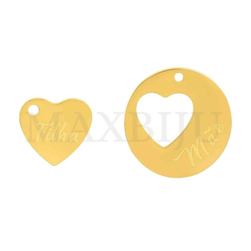 Stainless Steel Interlocking Pendant - Mãe / Filha (20mm)