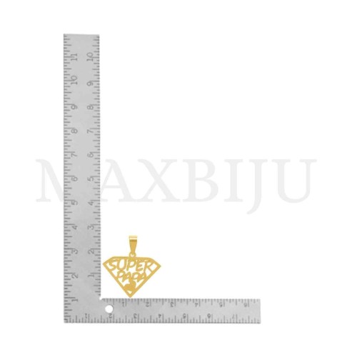 Stainless Steel Pendant - Super Papa 25x20mm