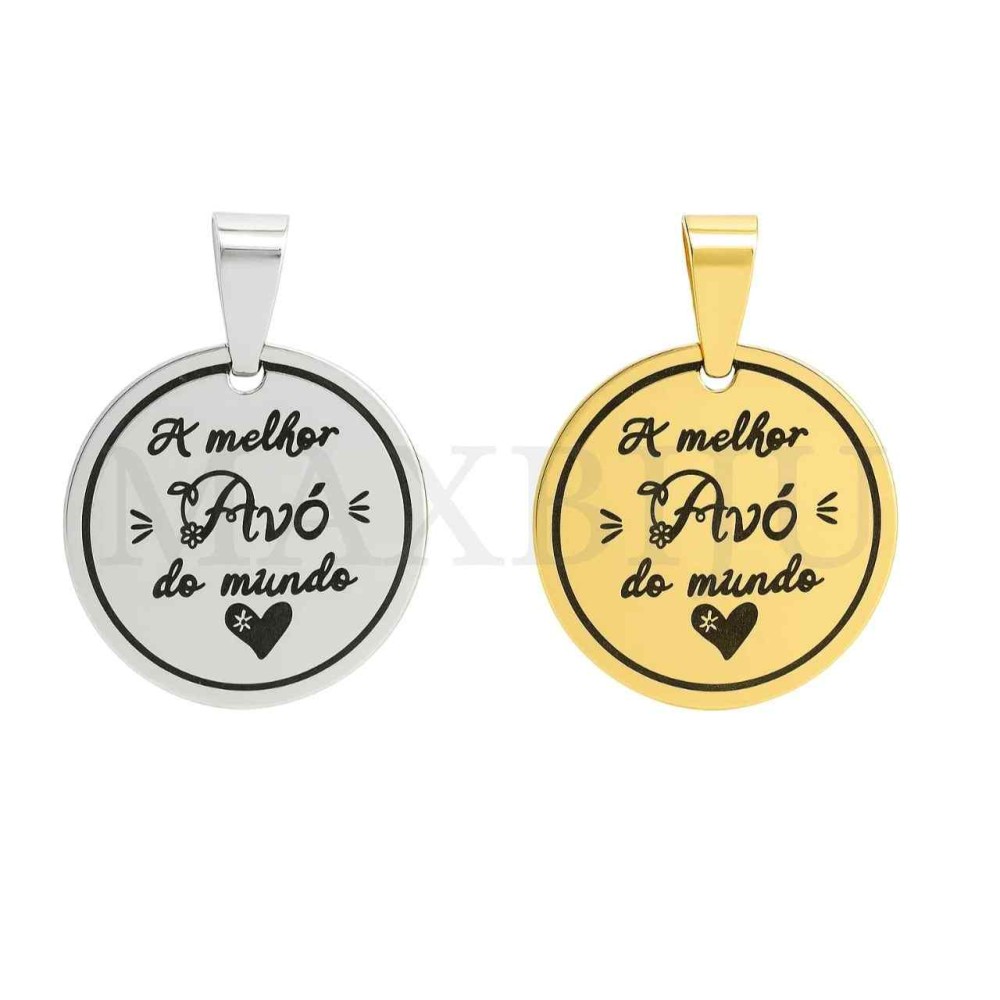 Stainless Steel Pendant - A melhor Avó do mundo (20mm)