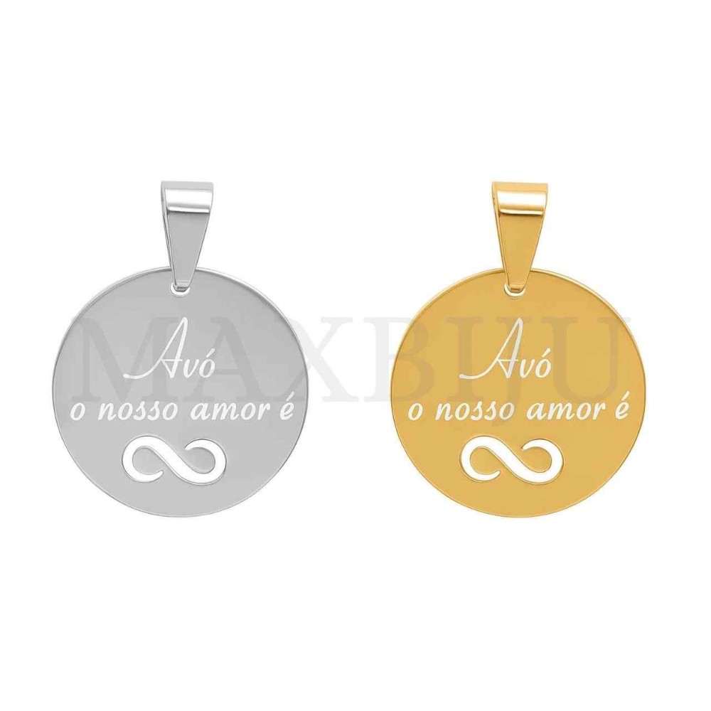 Stainless Steel Pendant - Avó o nosso amor é (20mm)