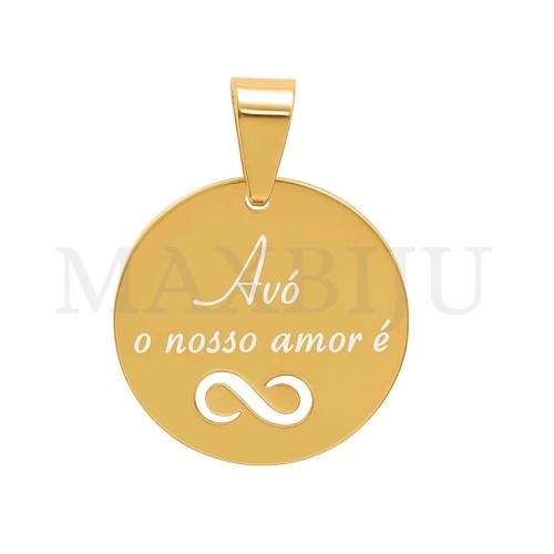 Stainless Steel Pendant - Avó o nosso amor é (20mm)