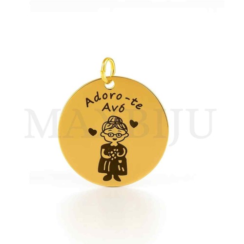 Stainless Steel Pendant - Adoro-te Avó (22mm)