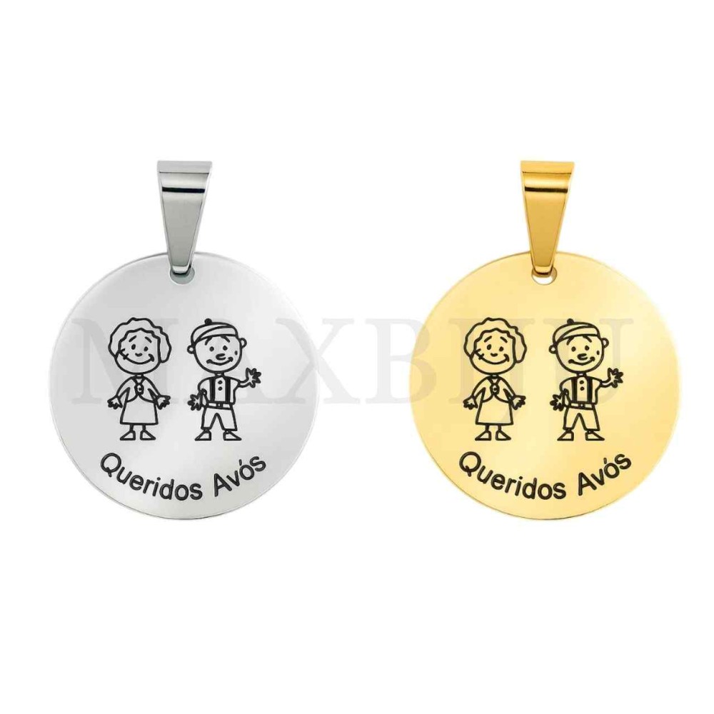 Stainless Steel Pendant - Queridos Avós (25mm)