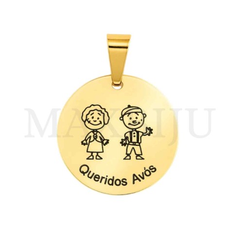 Stainless Steel Pendant - Queridos Avós (25mm)