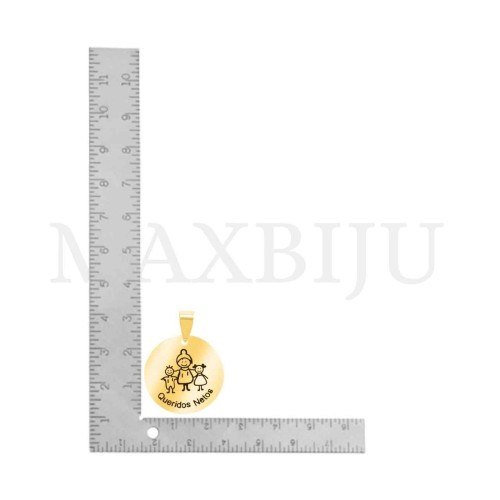 Stainless Steel Pendant - Queridos Netos (25mm)
