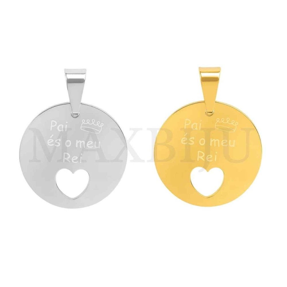 Stainless Steel Pendant - Pai és o meu Rei (20mm)
