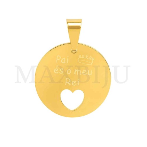 Stainless Steel Pendant - Pai és o meu Rei (20mm)