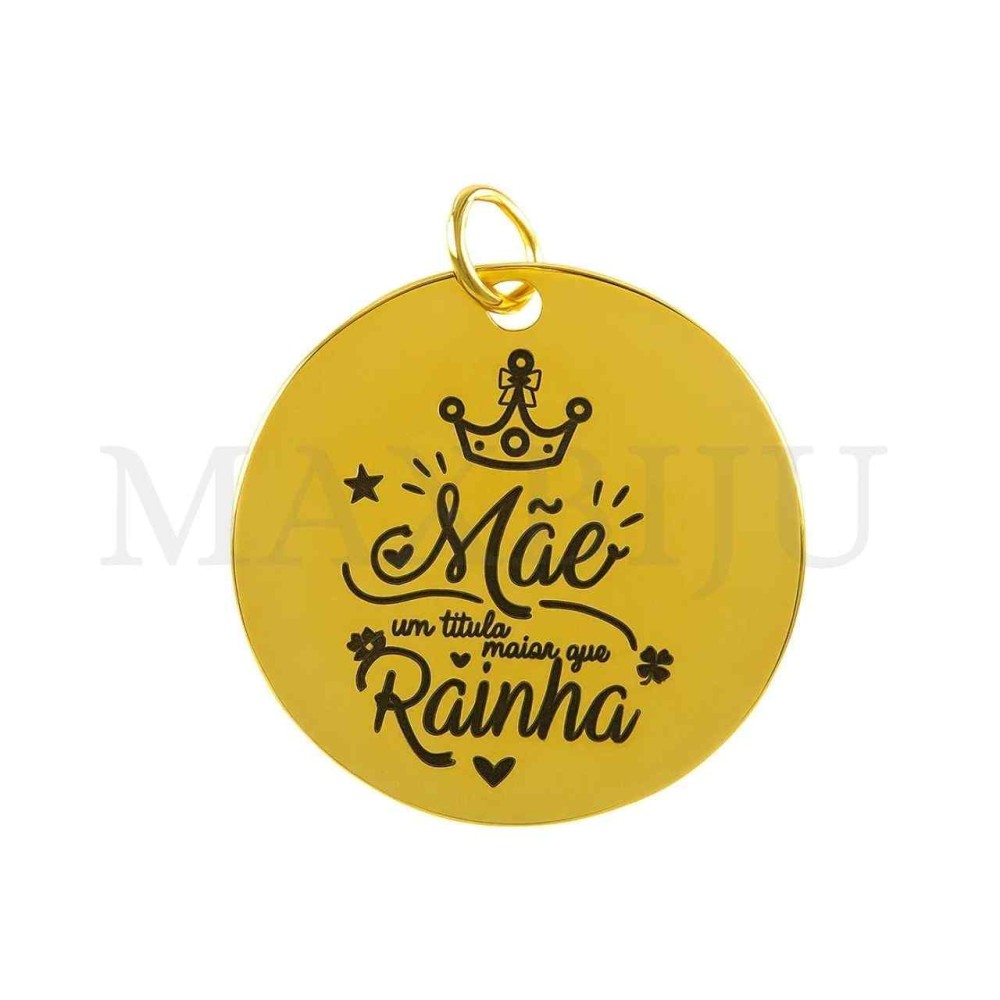 Stainless Steel Pendant - Mãe Rainha (22mm)