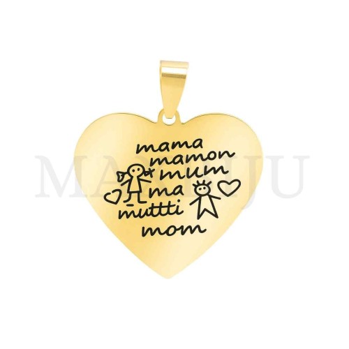 Stainless Steel Pendant - mama 34x31mm