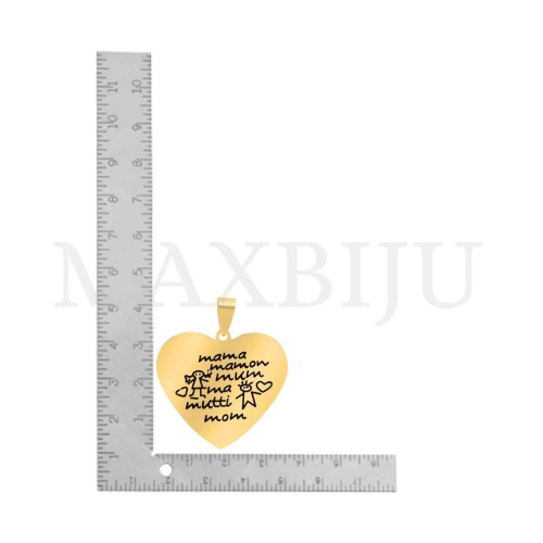 Stainless Steel Pendant - mama 34x31mm