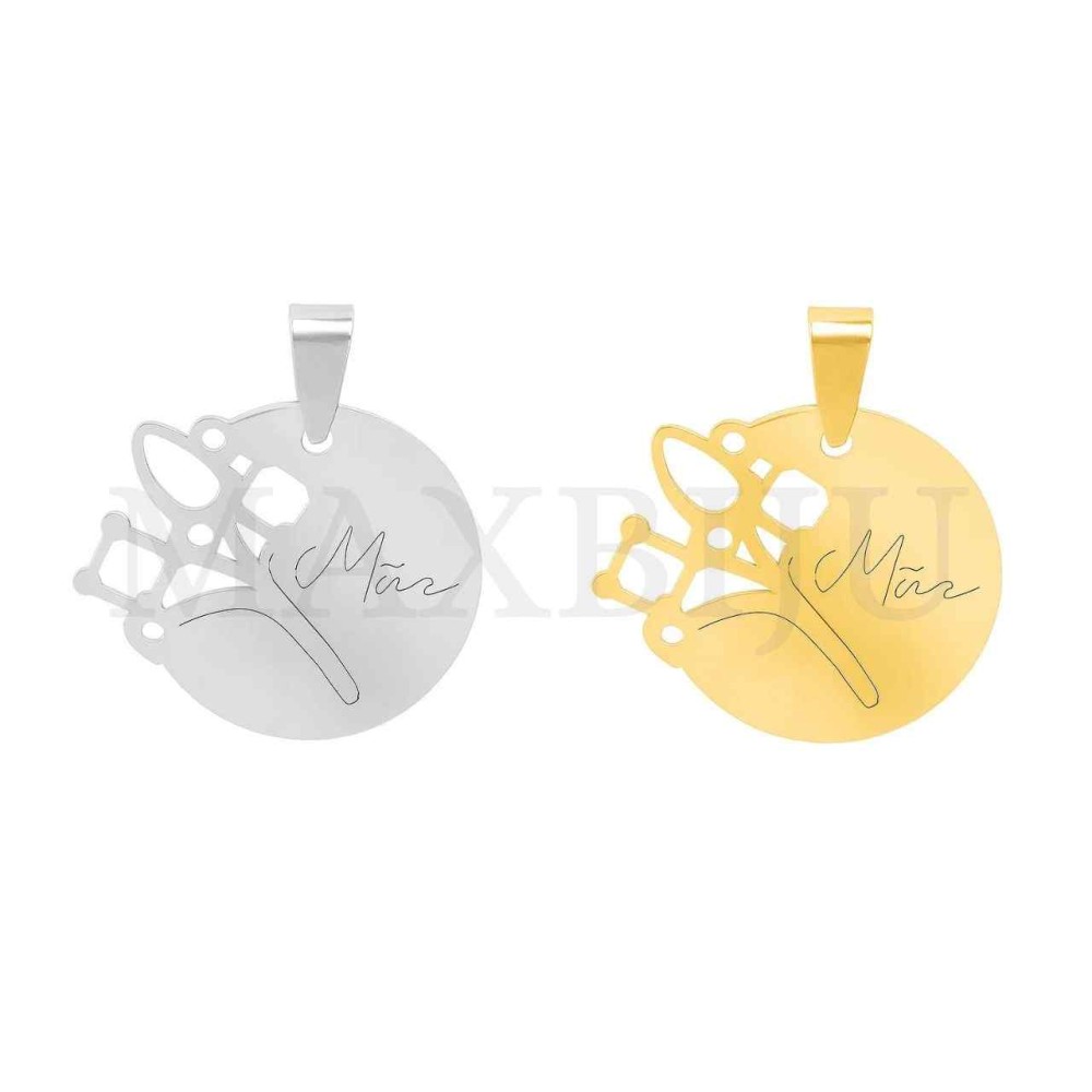 Stainless Steel Pendant - Mãe (25mm)
