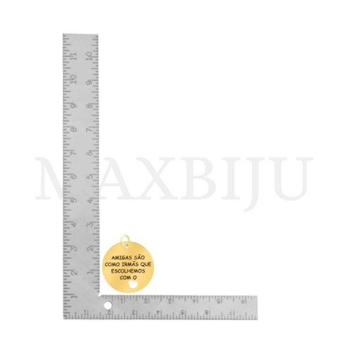 Stainless Steel Pendant - Amigas Irmãs (21mm)